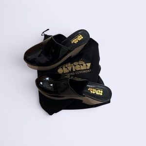 Opening Ceremony Glossy Black Clogs